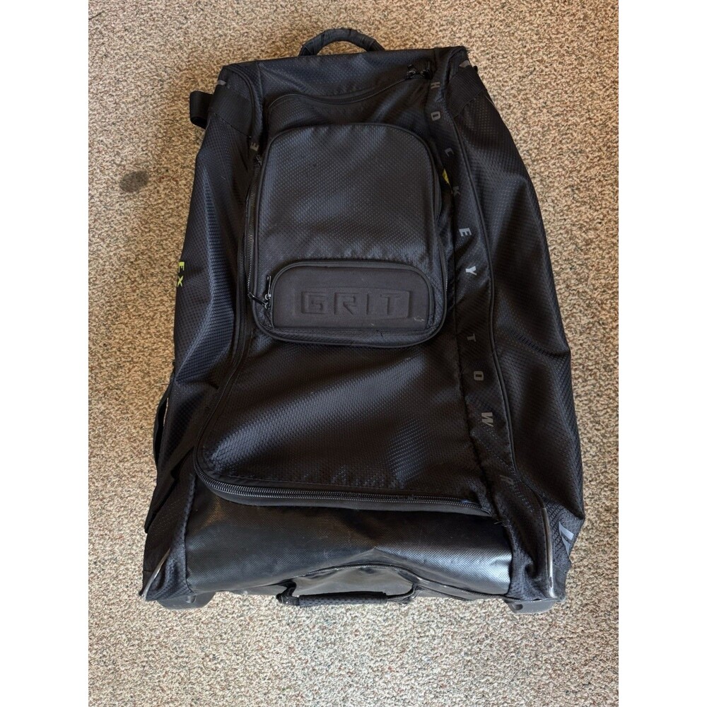 Grit Flex Large Wheeled Ice Hockey Equipment Bag Travel Black Gray